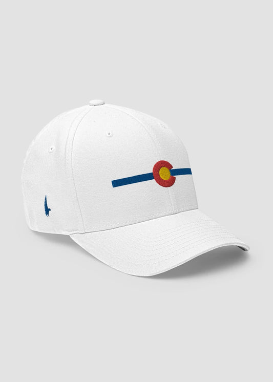Classic Colorado Fitted Hat White/Blue - Loyalty Vibes