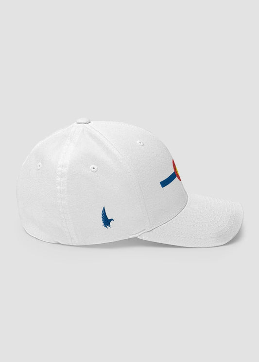 Classic Colorado Fitted Hat White/Blue - Right - Loyalty Vibes