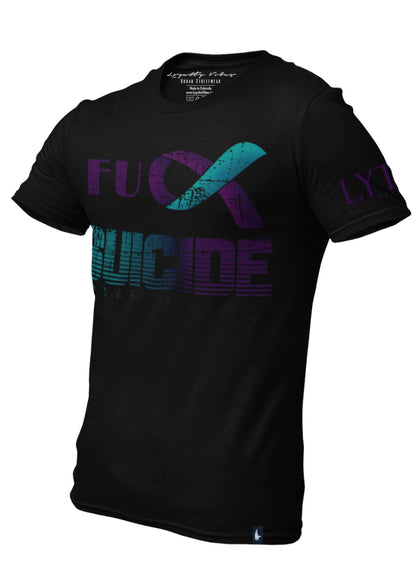 Loyalty Vibes Loyalty Vibes Classic Fk Suicide T-Shirt Black Teal Purple