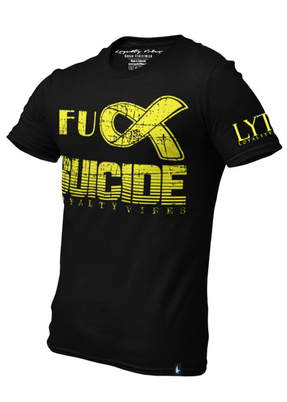 Loyalty Vibes Loyalty Vibes Classic Fk Suicide T-Shirt Black Yellow