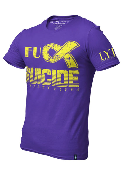 Loyalty Vibes Loyalty Vibes Classic Fk Suicide T-Shirt Purple Yellow