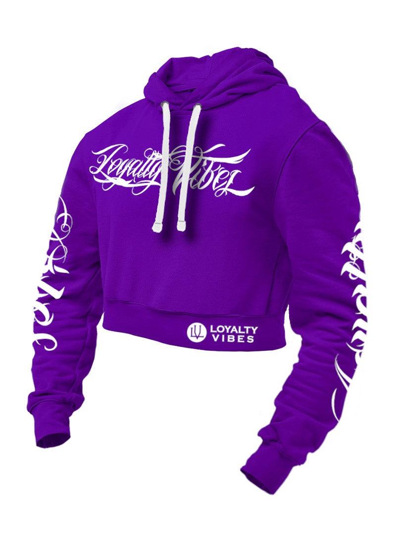 Loyalty Vibes Collective Crop Hoodie Purple Loyalty Vibes