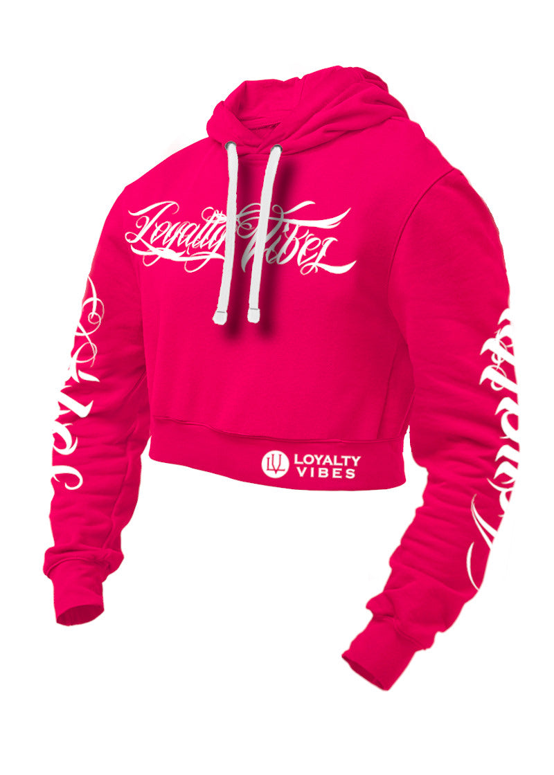 Loyalty Vibes Collective Crop Hoodie Tiger Pink Loyalty Vibes