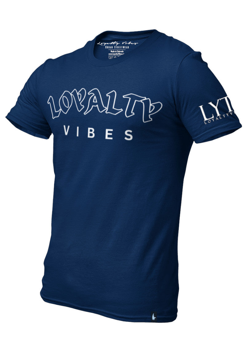 Loyalty Vibes Core Logo T-Shirt Navy Blue - Loyalty Vibes