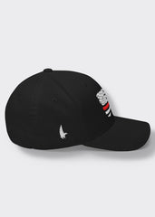 Distressed Red Line American Flag Fitted Hat - Loyalty Vibes