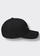 Distressed Red Line American Flag Fitted Hat - Loyalty Vibes