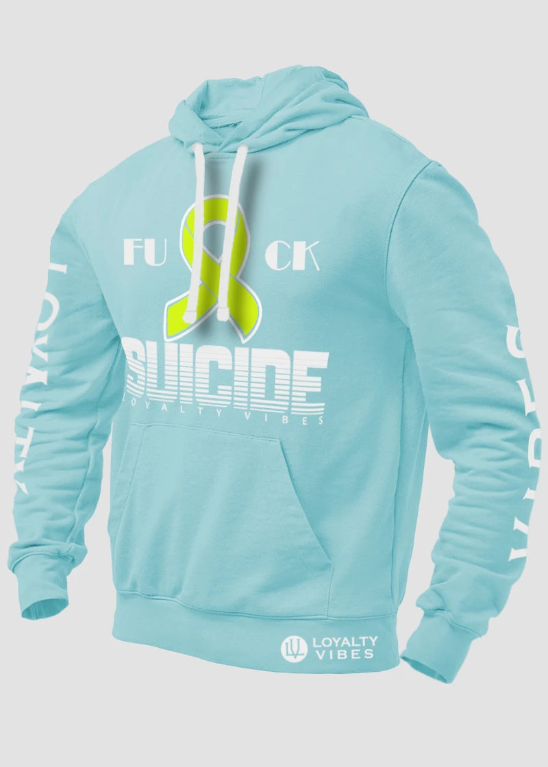 Loyalty Vibes Loyalty Vibes Fk Suicide Hoodie Baby Blue White Yellow