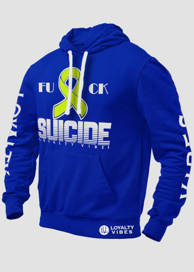 Loyalty Vibes Loyalty Vibes Fk Suicide Hoodie Blue White Yellow