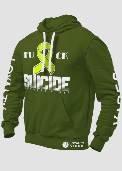 Loyalty Vibes Loyalty Vibes Fk Suicide Hoodie Military Green White Yellow
