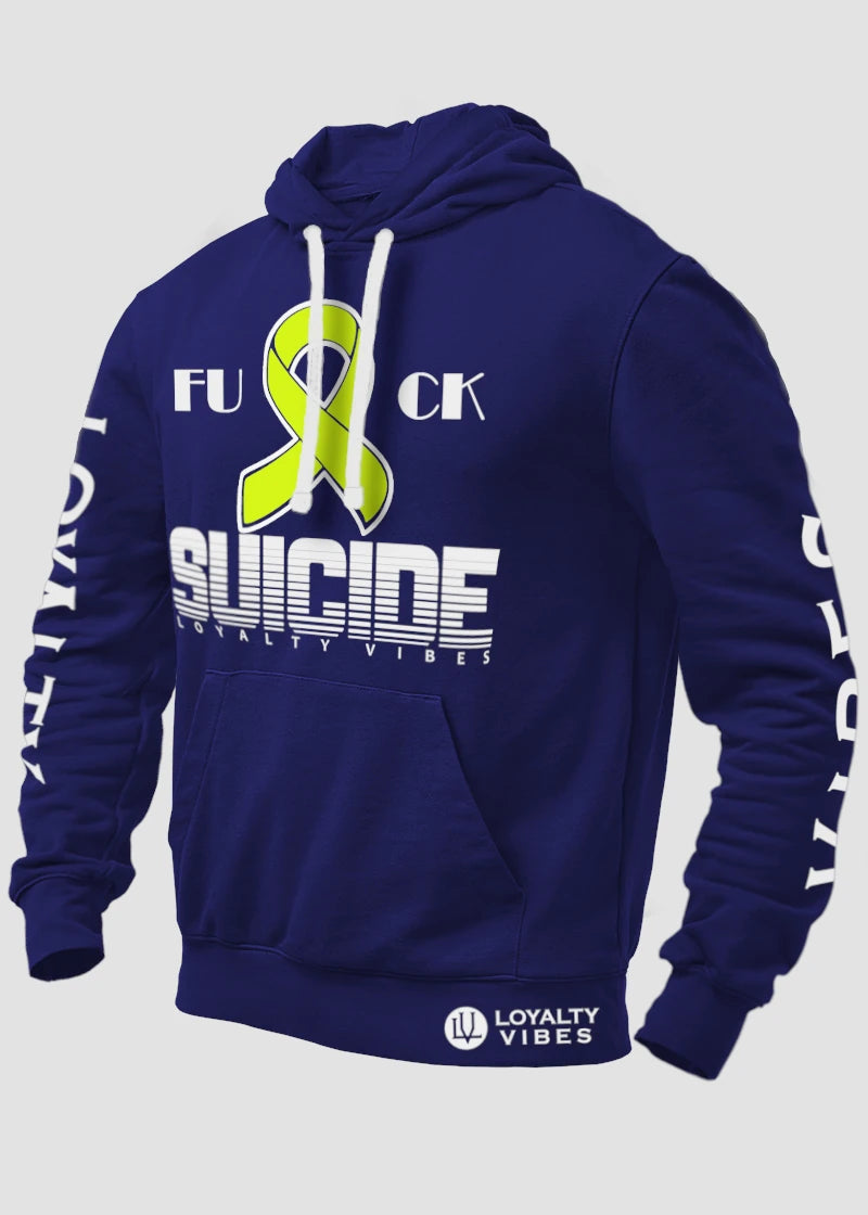 Loyalty Vibes Loyalty Vibes Fk Suicide Hoodie Navy Blue White Yellow