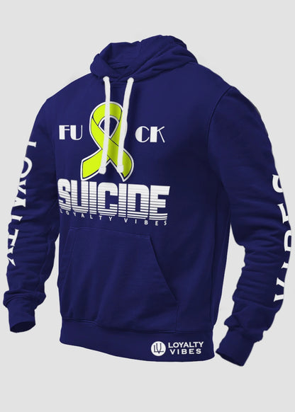 Loyalty Vibes Loyalty Vibes Fk Suicide Hoodie Navy Blue White Yellow