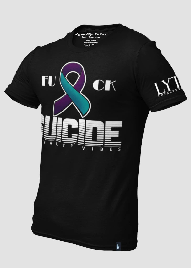 Fk Suicide T-Shirt Black White Teal Purple - Loyalty Vibes