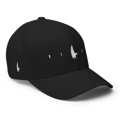 Flex Logo Fitted Hat Black - Loyalty Vibes