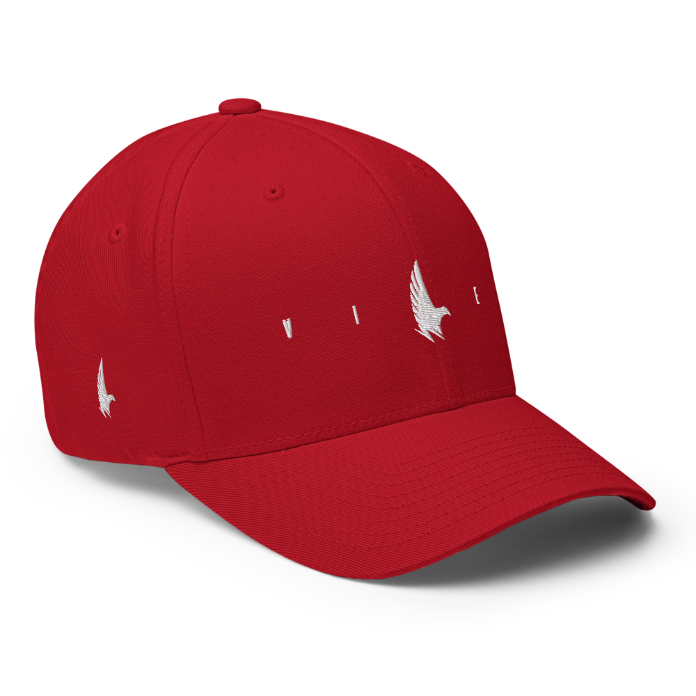 Flex Logo Fitted Hat Red - Loyalty Vibes