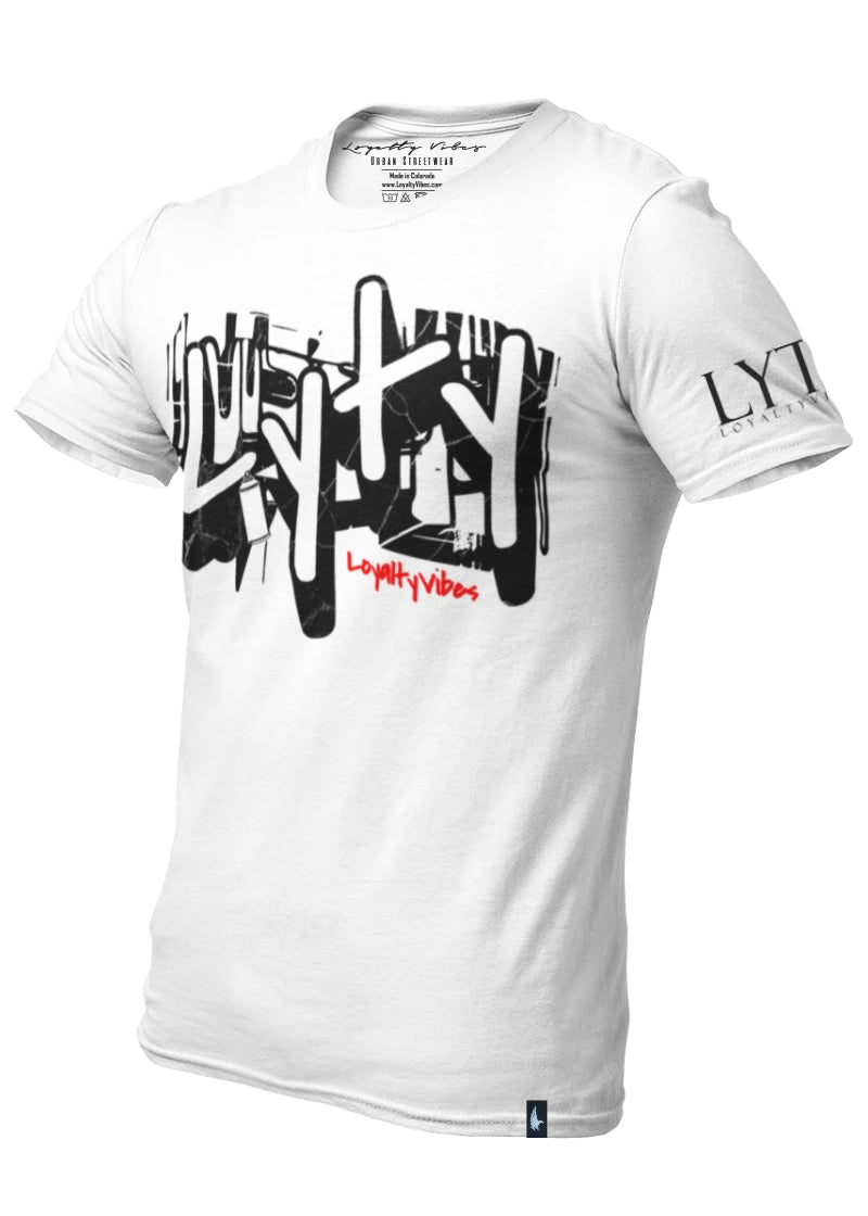 Loyalty Vibes Graffiti Graphic T-Shirt White Loyalty Vibes