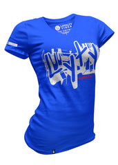 Graffiti V-Neck Tee Blue - Loyalty Vibes