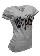 Graffiti V-Neck Tee Heather Grey - Loyalty Vibes