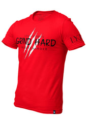 Grind Hard T-Shirt Red Men's - Loyalty Vibes