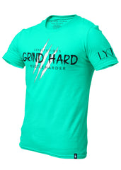Grind Hard T-Shirt Teal Men's - Loyalty Vibes