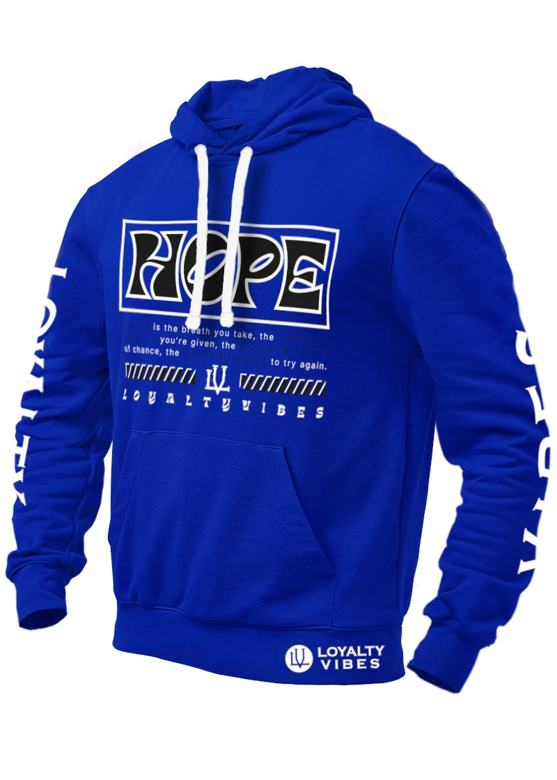 Hope Graphic Hoodie Blue - Loyalty Vibes