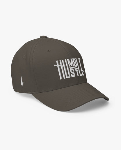 Humble Hustle Fitted Hat Charcoal Grey Loyalty Vibes
