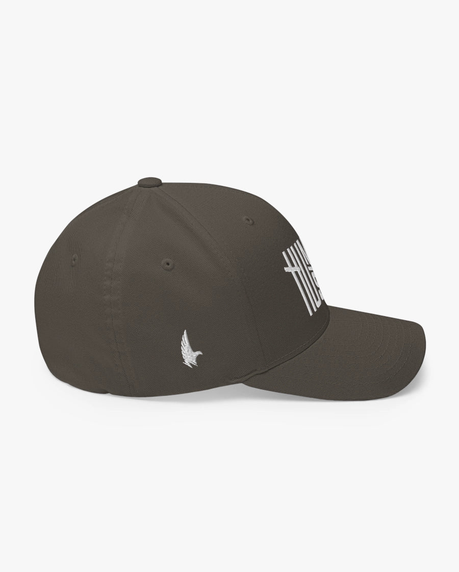 Humble Hustle Fitted Hat Charcoal Grey Right Loyalty Vibes
