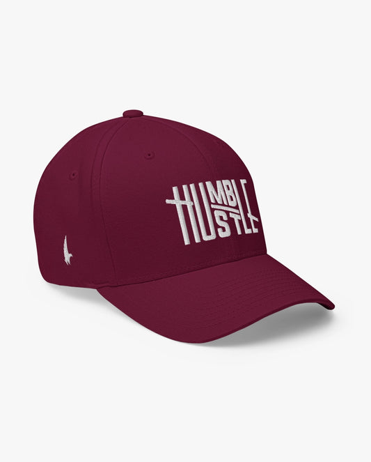 Humble Hustle Fitted Hat Maroon Loyalty Vibes