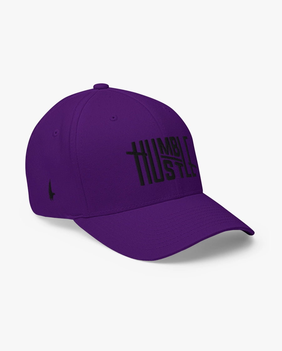 Humble Hustle Fitted Hat Purple/Black Loyalty Vibes