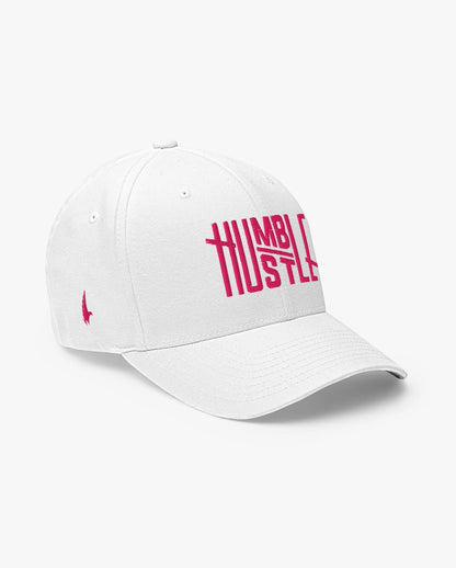 Humble Hustle Fitted Hat White/Pink Loyalty Vibes