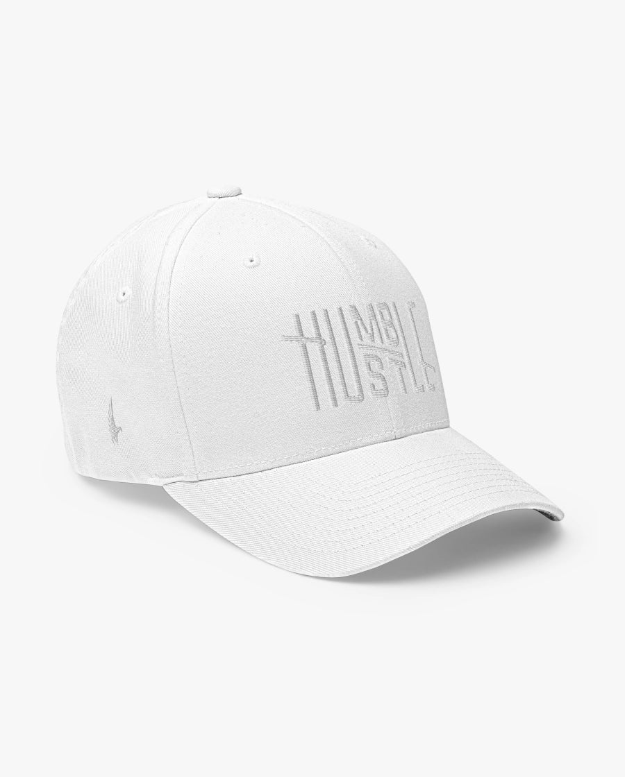 Humble Hustle Fitted Hat Whiteout Loyalty Vibes