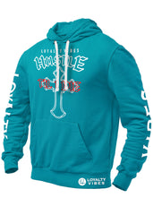 Hustle Til I Die Graphic Hoodie Urban Blue Men's - Loyalty Vibes