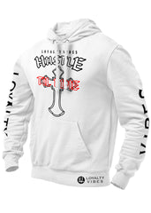 Hustle Til I Die Graphic Hoodie White Men's - Loyalty Vibes