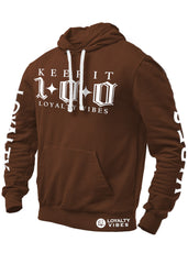 Keep It 100 Hoodie Brown Men's - Loyalty Vibes