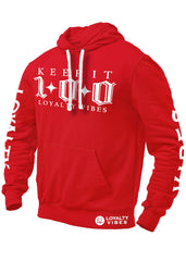 Keep It 100 Hoodie Red Men's - Loyalty Vibes