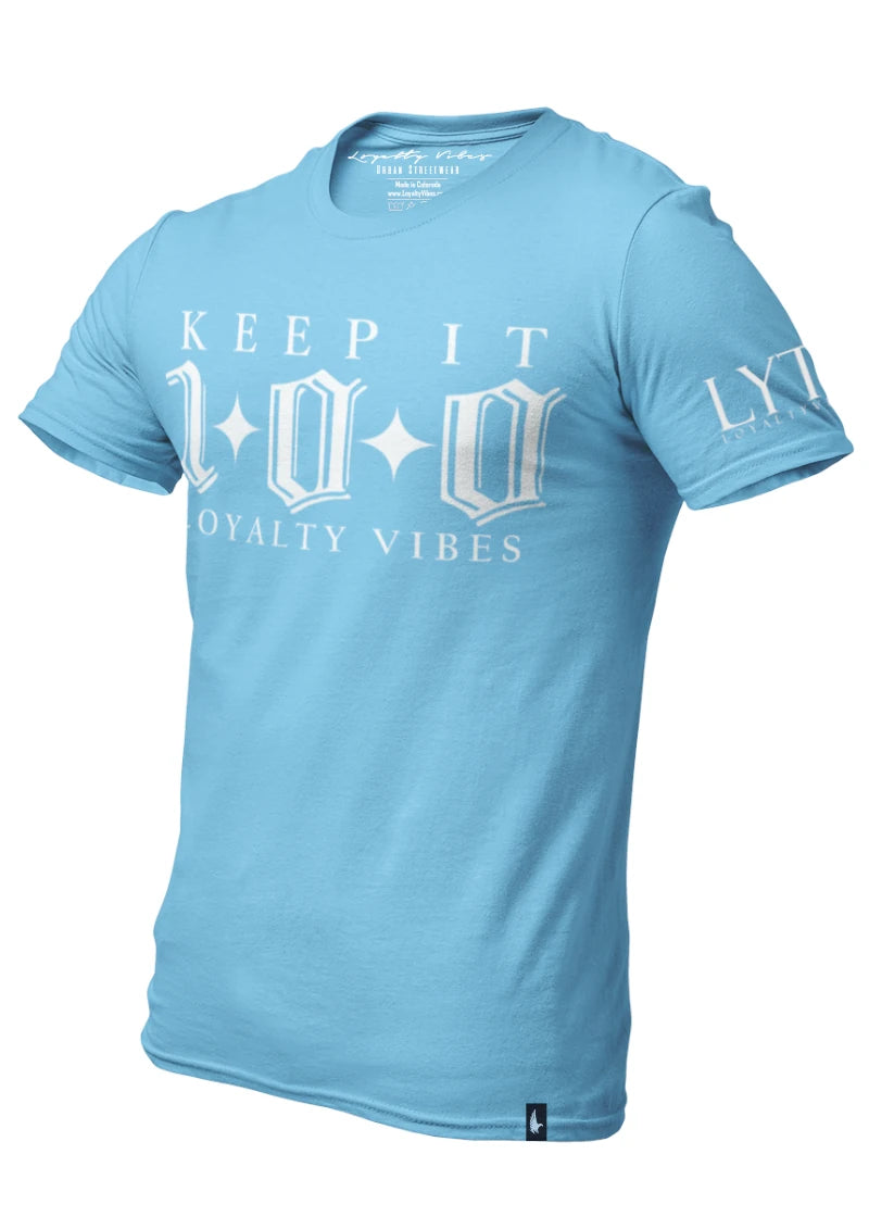 Loyalty Vibes Loyalty Vibes Keep It 100 T-Shirt Baby Blue