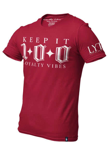Loyalty Vibes Loyalty Vibes Keep It 100 T-Shirt Maroon