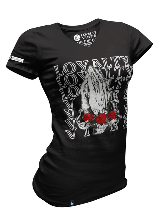 Loyalty Prayer V-Neck Tee Black - Loyalty Vibes