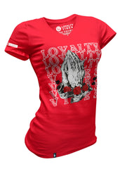 Women's Loyalty Prayer V-Neck Tee Red - Loyalty Vibes
