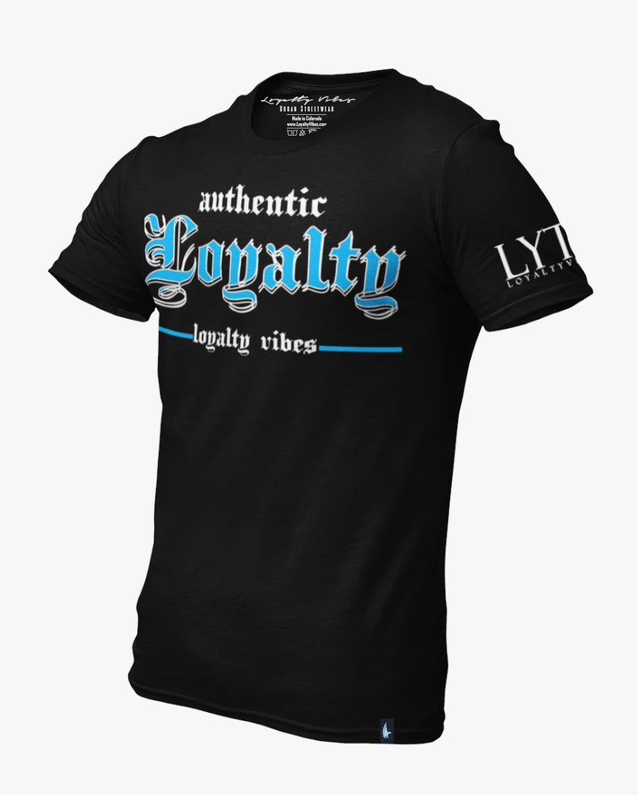 Loyalty Vibes Authentic Loyalty T-Shirt Black Blue Men's
