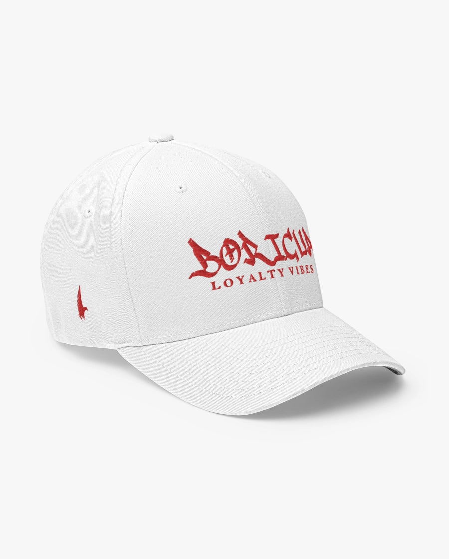 Loyalty Vibes Boricua Fitted Hat White/Red