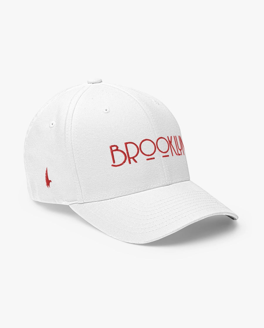 Loyalty Vibes Brooklyn Fitted Hat White Red