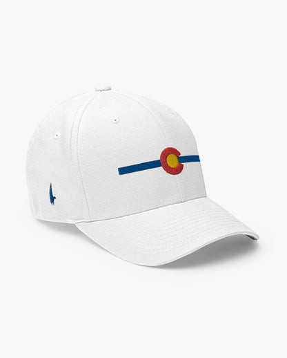 Loyalty Vibes Classic Colorado Fitted Hat White Blue