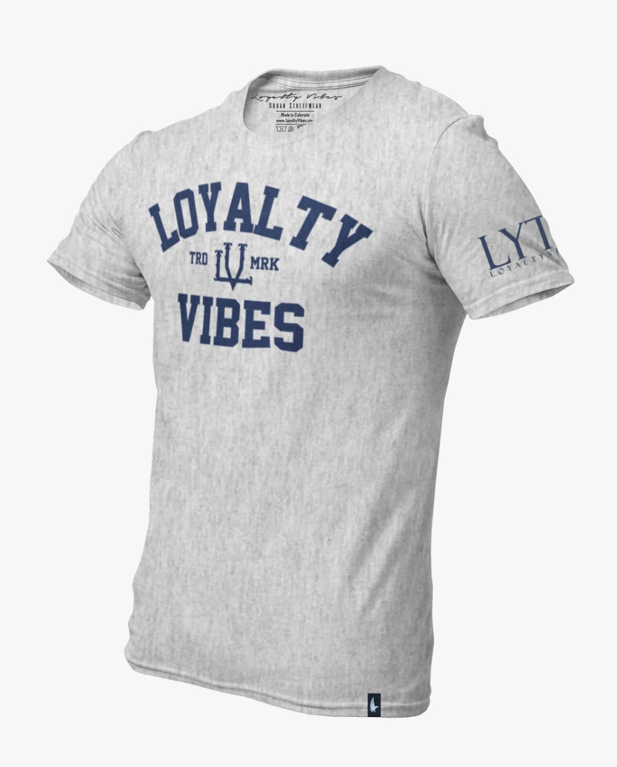 Loyalty Vibes Classic Loyalty Tee Heather Gray Navy