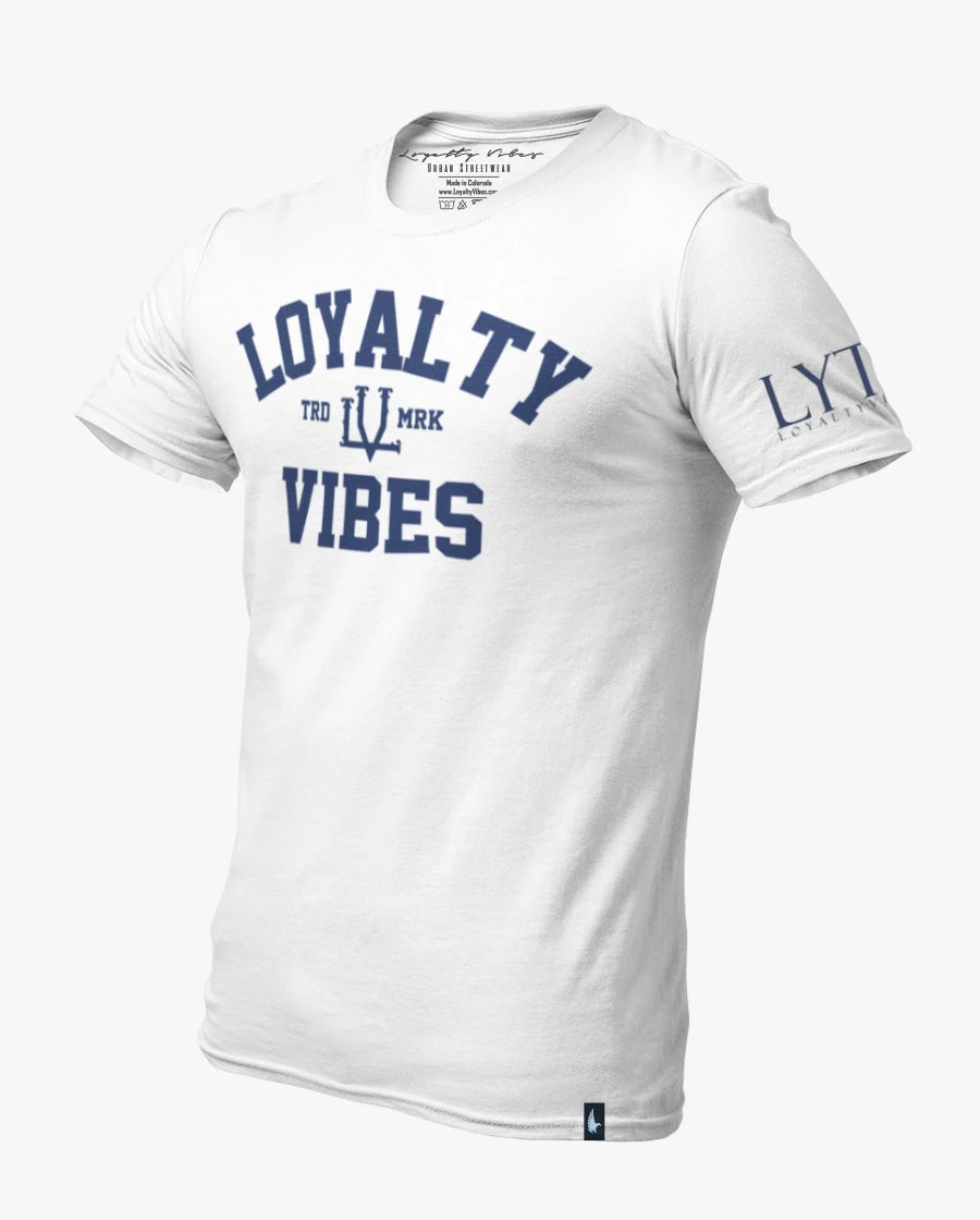 Loyalty Vibes Classic Loyalty Tee White Navy