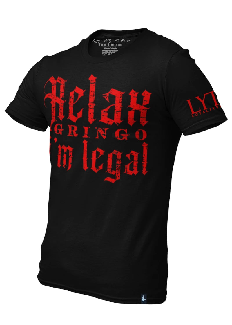 Loyalty Vibes Loyalty Vibes Classic Relax Gringo I'm Legal T-Shirt Black Red