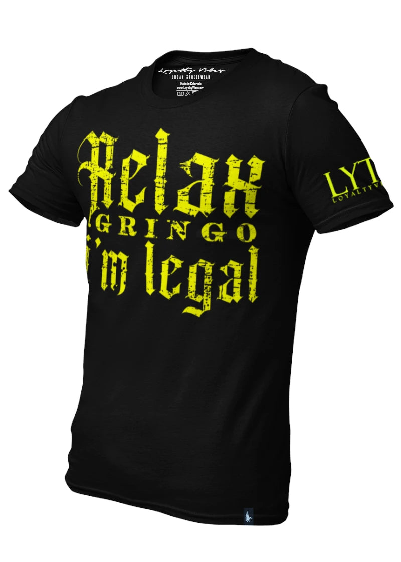 Loyalty Vibes Loyalty Vibes Classic Relax Gringo I'm Legal T-Shirt Black Yellow