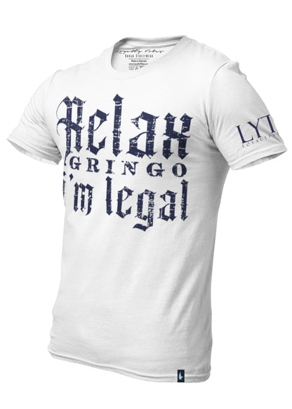 Loyalty Vibes Loyalty Vibes Classic Relax Gringo I'm Legal T-Shirt White Navy Blue