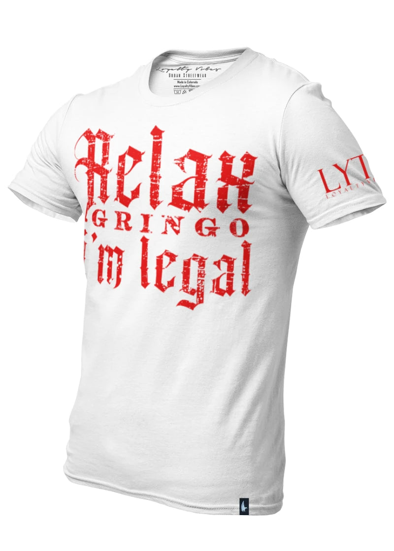 Loyalty Vibes Loyalty Vibes Classic Relax Gringo I'm Legal T-Shirt White Red