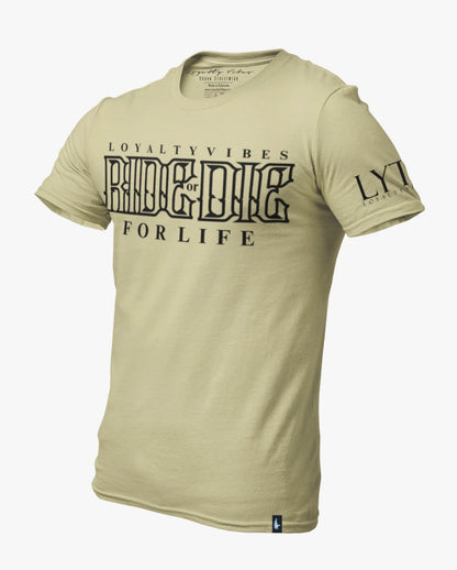 Loyalty Vibes Classic Ride Or Die Tee Khaki Black