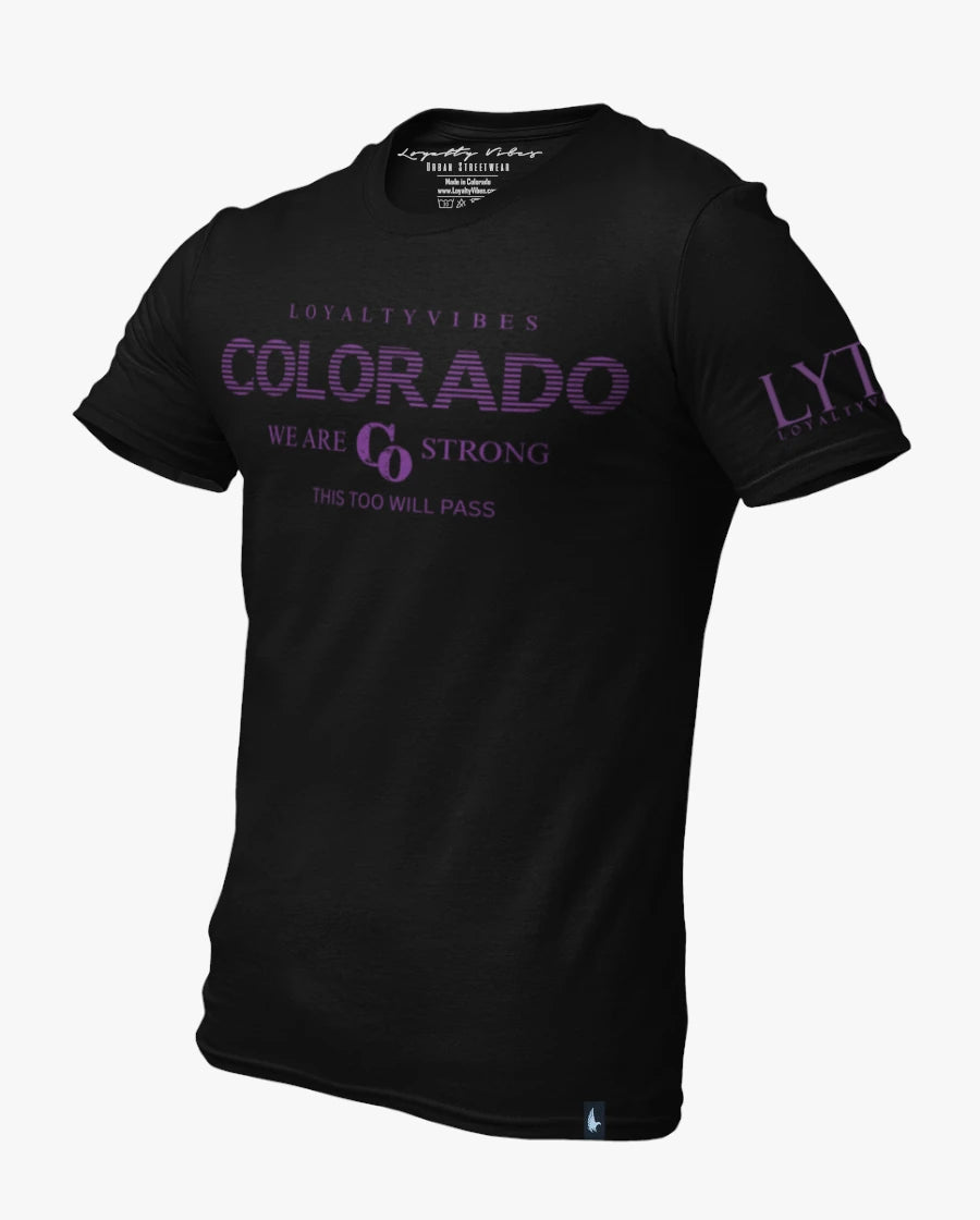 Loyalty Vibes Classic We Are Colorado Strong Tee Black / Purple